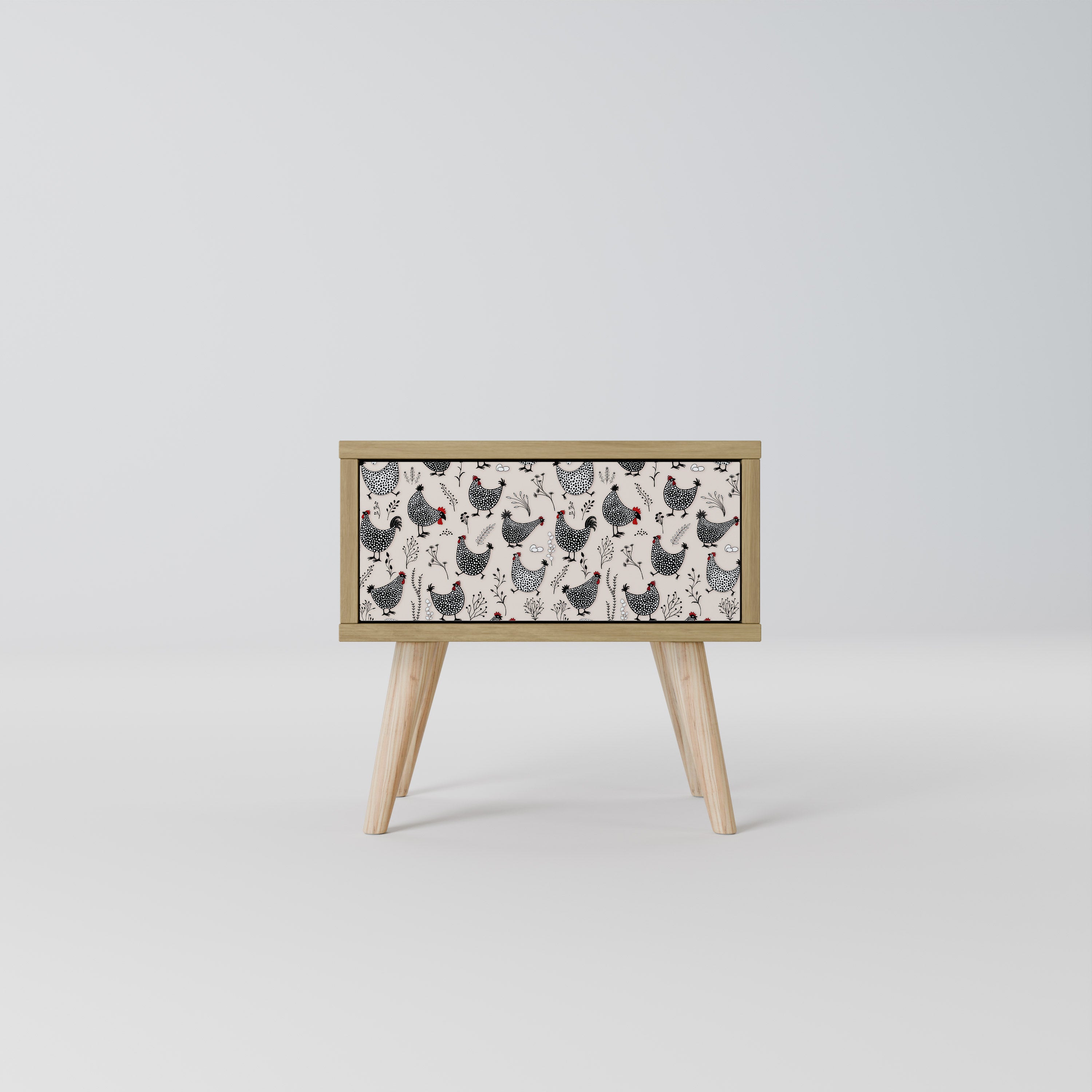 HAPPY HENS Nattduksbord i Oak Effect