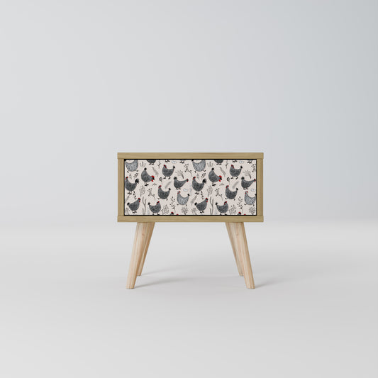 HAPPY HENS Nattduksbord i Oak Effect