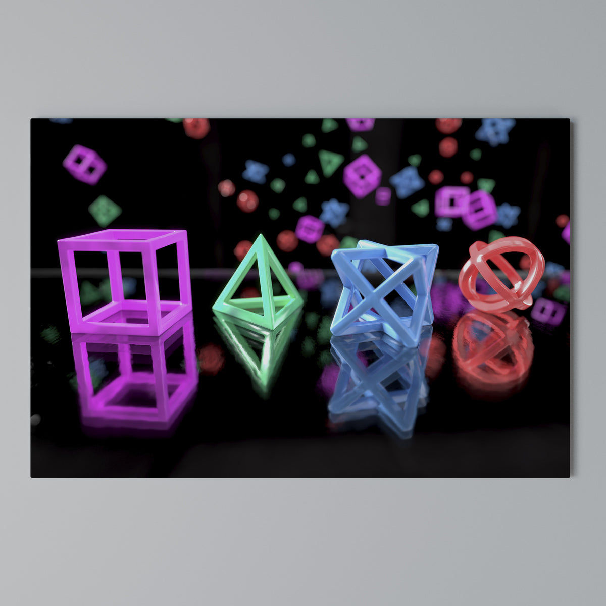 GAMER GLOWING ICONS Horizontal Canvas Print