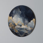 GOLDEN PEAK OF BLUE Round Wall Art