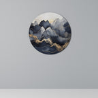 GOLDEN ALPINE BLISS Round Wall Art