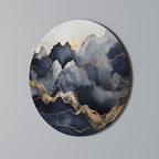 GOLDEN ALPINE BLISS Round Wall Art