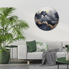 GOLDEN ALPINE BLISS Round Wall Art