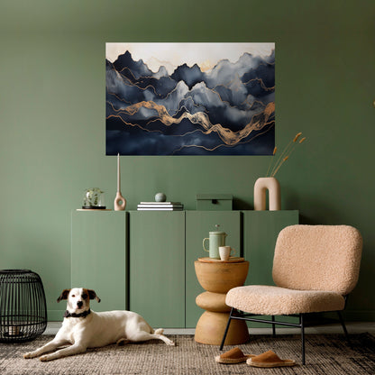 GYLLENE ALPINSKA LYCKA Horisontell Poster med självhäftande text