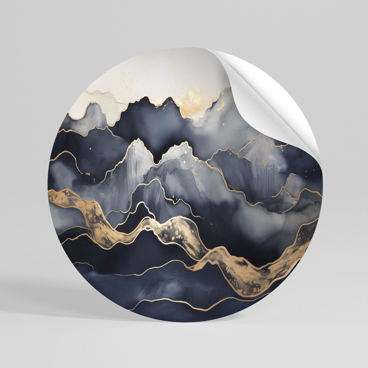 GOLDEN ALPINE BLISS Peel and Stick Round Sticker