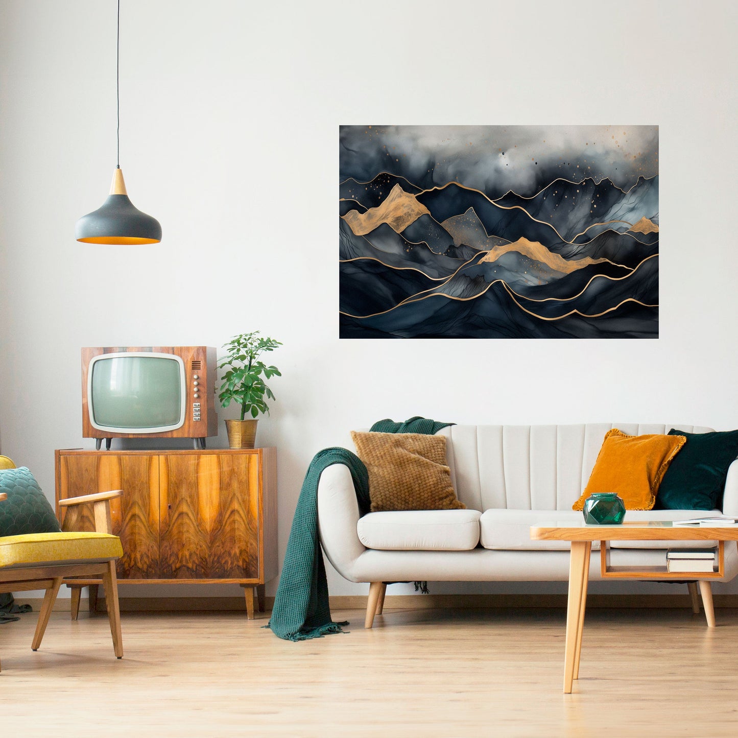 GOLDEN SUMMIT SERENITY Peel and Stick Horizontal Poster