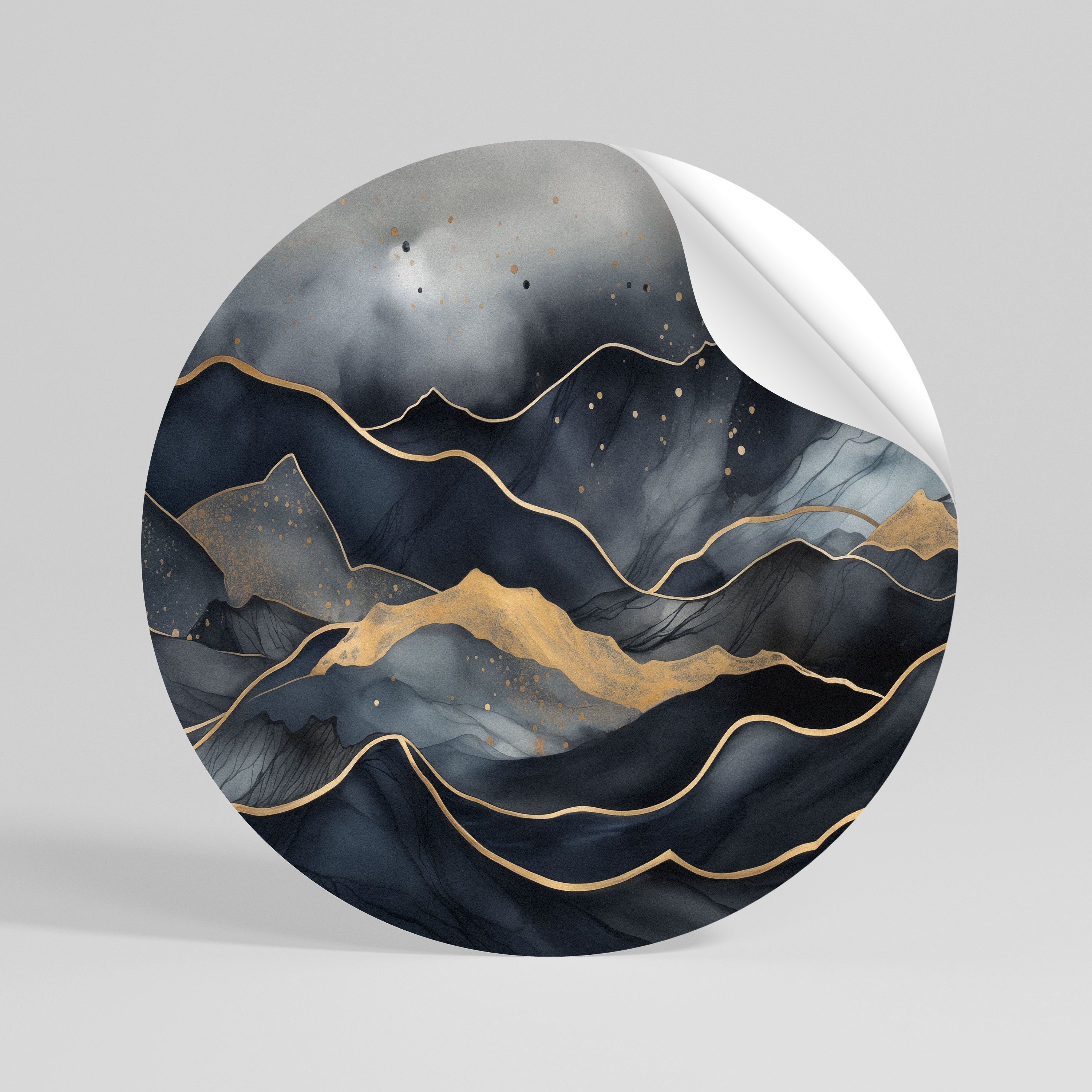 GOLDEN SUMMIT SERENITY Rund väggdekal