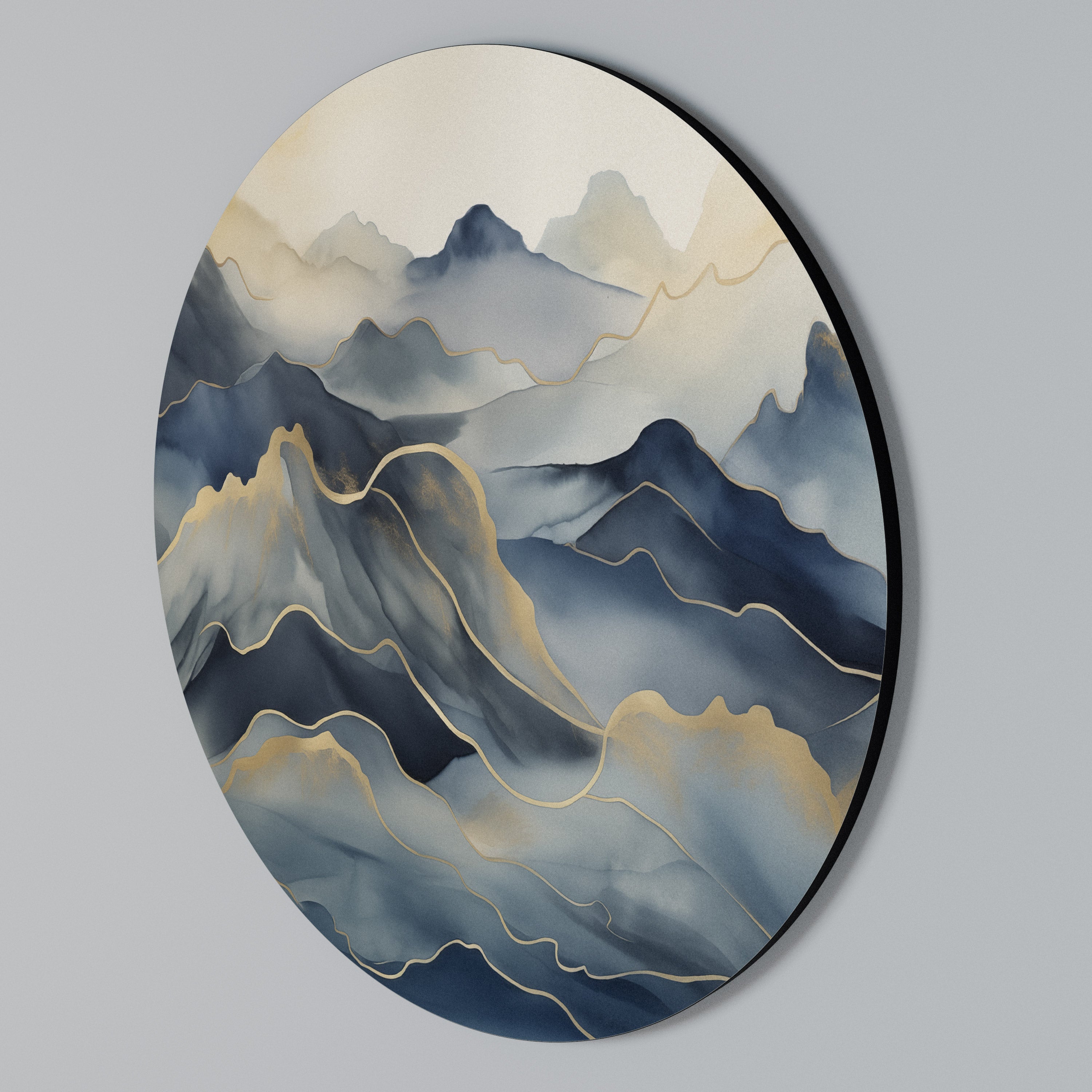 GOLDEN MOUNTAIN FOG Round Wall Art