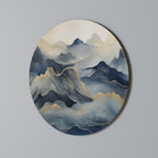 GOLDEN MOUNTAIN FOG Round Wall Art