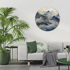 GOLDEN MOUNTAIN FOG Round Wall Art