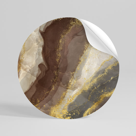 MARBLED ELEGANCE Rund väggdekal