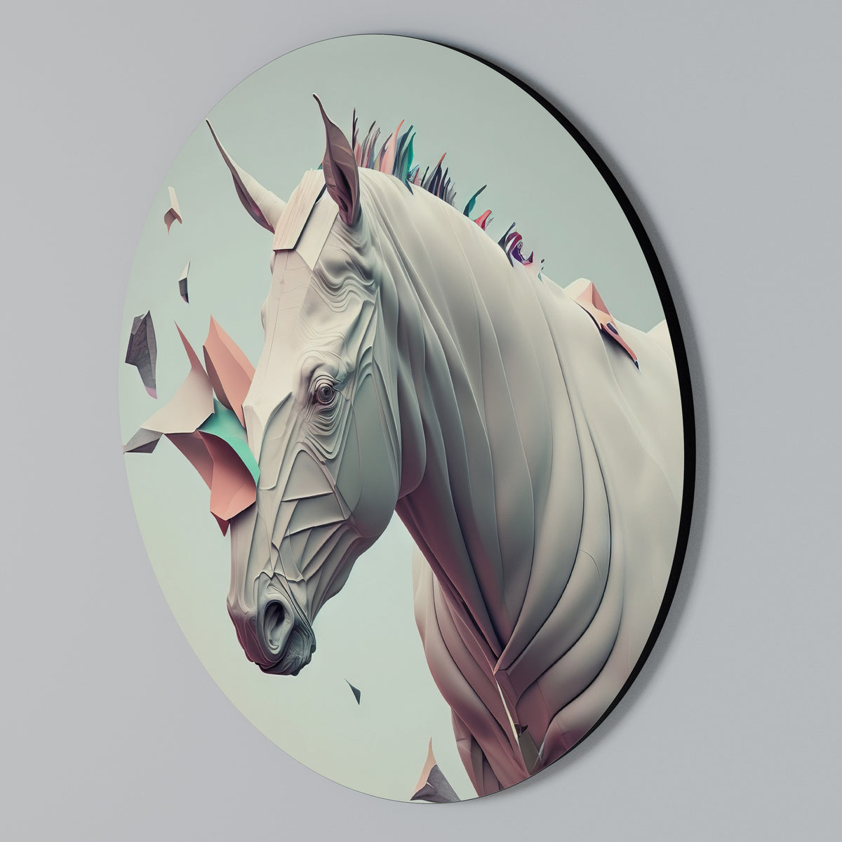 FUTURISTIC HORSE Rund väggdekor