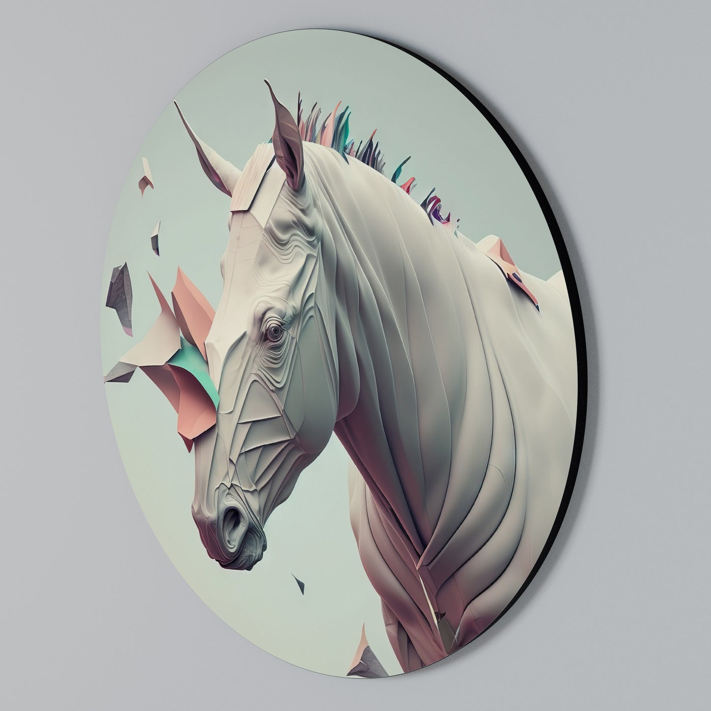 FUTURISTIC HORSE Rund väggdekor
