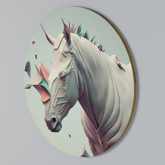 FUTURISTIC HORSE Rund väggdekor