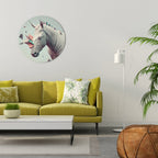 FUTURISTIC HORSE Round Wall Art