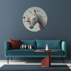 FUTURISTIC HORSE Round Wall Art
