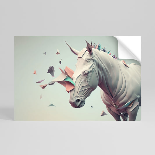 FUTURISTIC HORSE Självhäftande Horisontell Poster