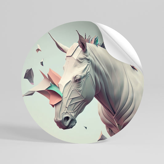 FUTURISTIC HORSE Rund väggdekal