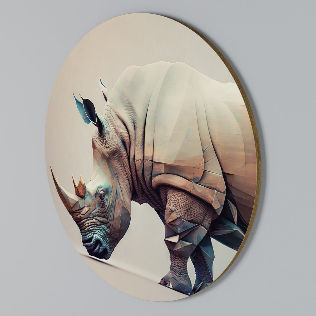 FUTURISTIC RHINO Rund väggdekor