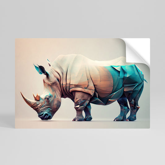 FUTURISTIC RHINO Självhäftande Horisontell Poster
