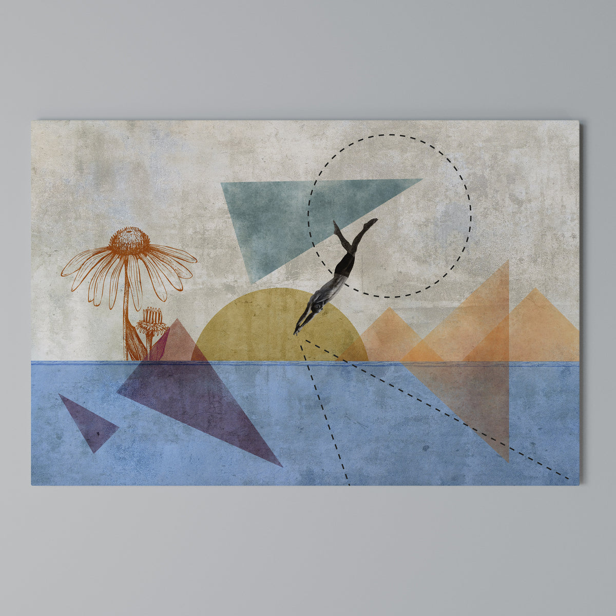 JUMP AROUND THE SHAPES Horizontal Canvas Print