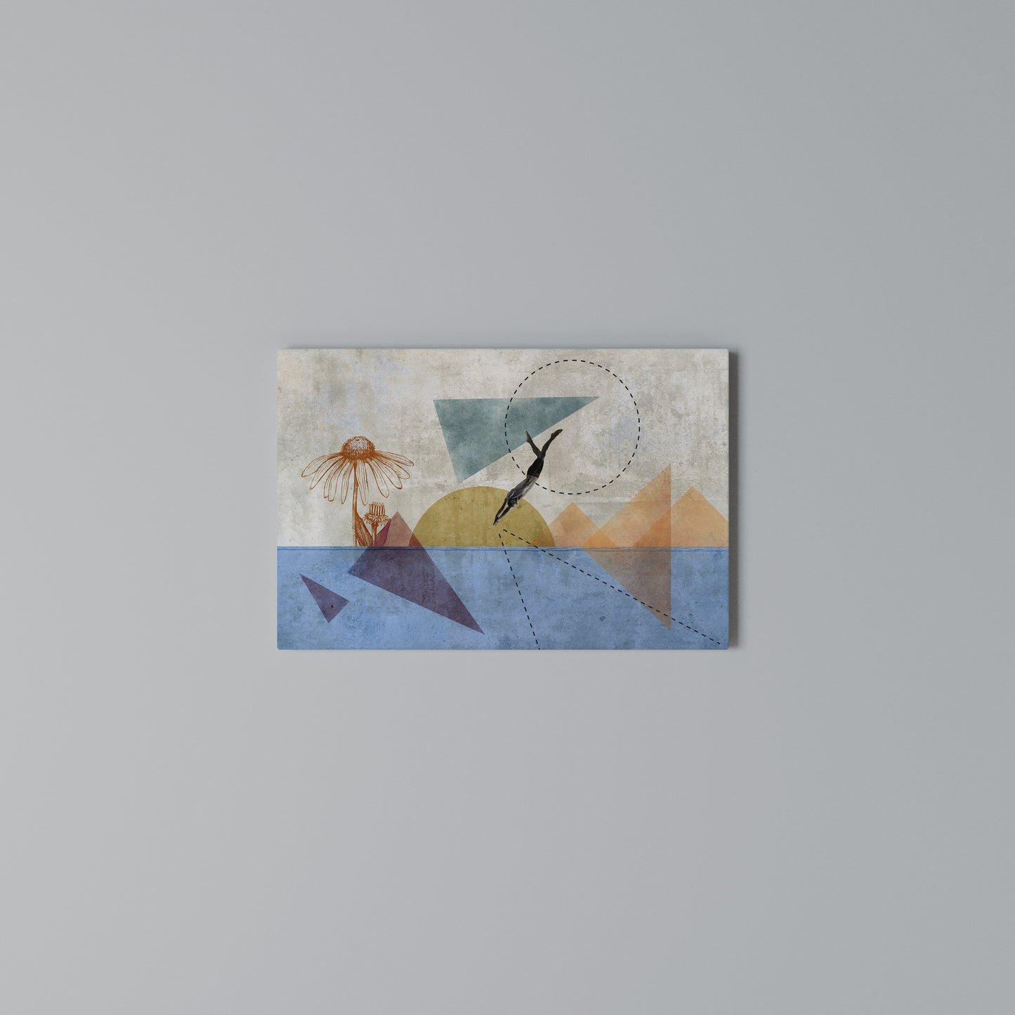 JUMP AROUND THE SHAPES Horizontal Canvas Print
