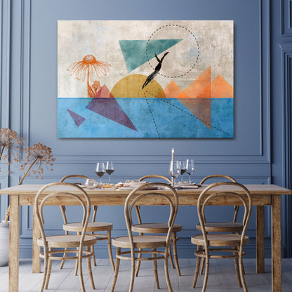 JUMP AROUND THE SHAPES Horizontal Canvas Print