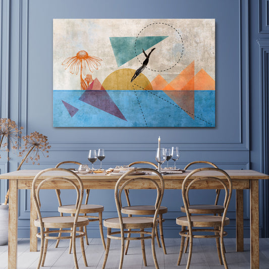 JUMP AROUND THE SHAPES Horizontal Canvas Print