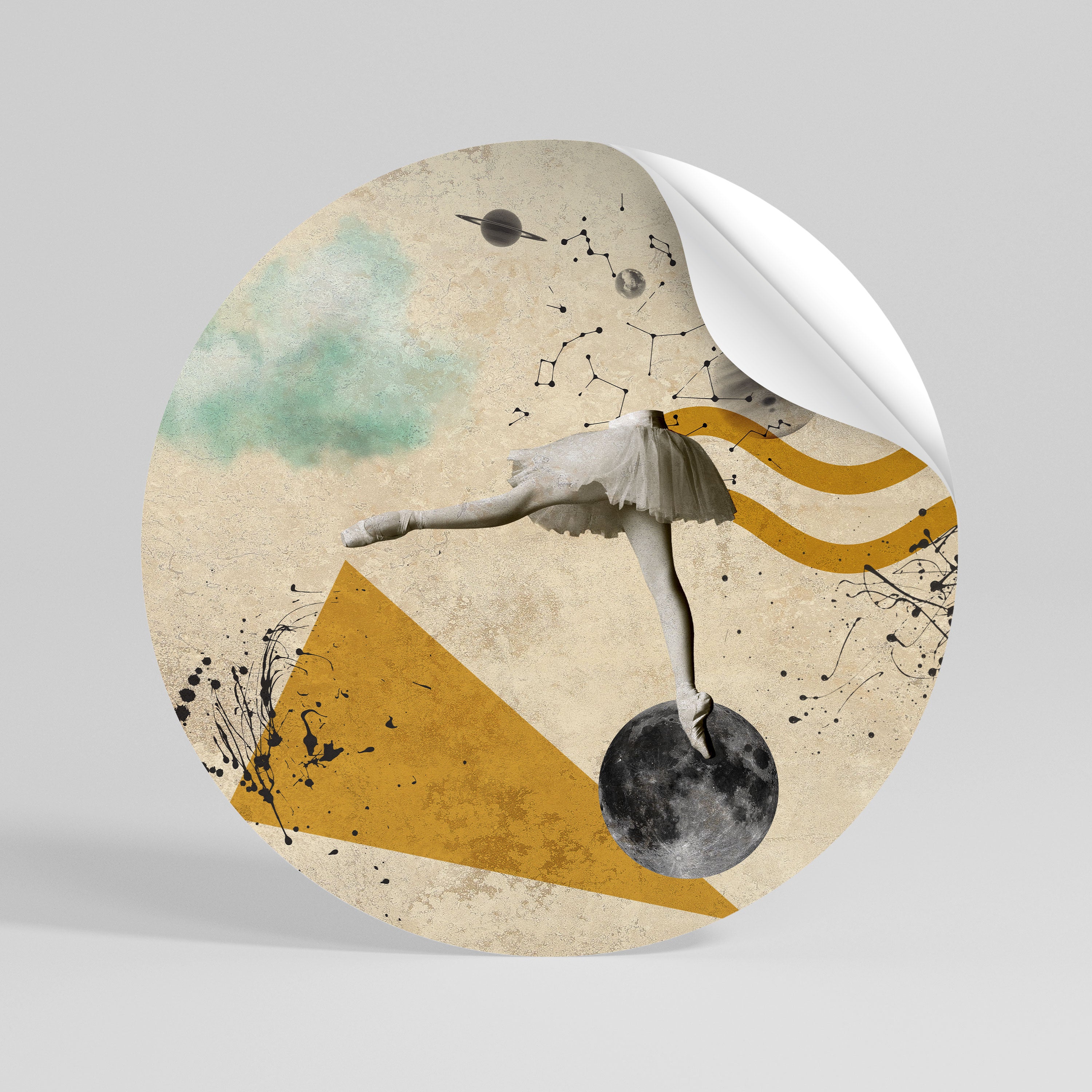 SHAPES OF BALLERINA Rund väggdekal