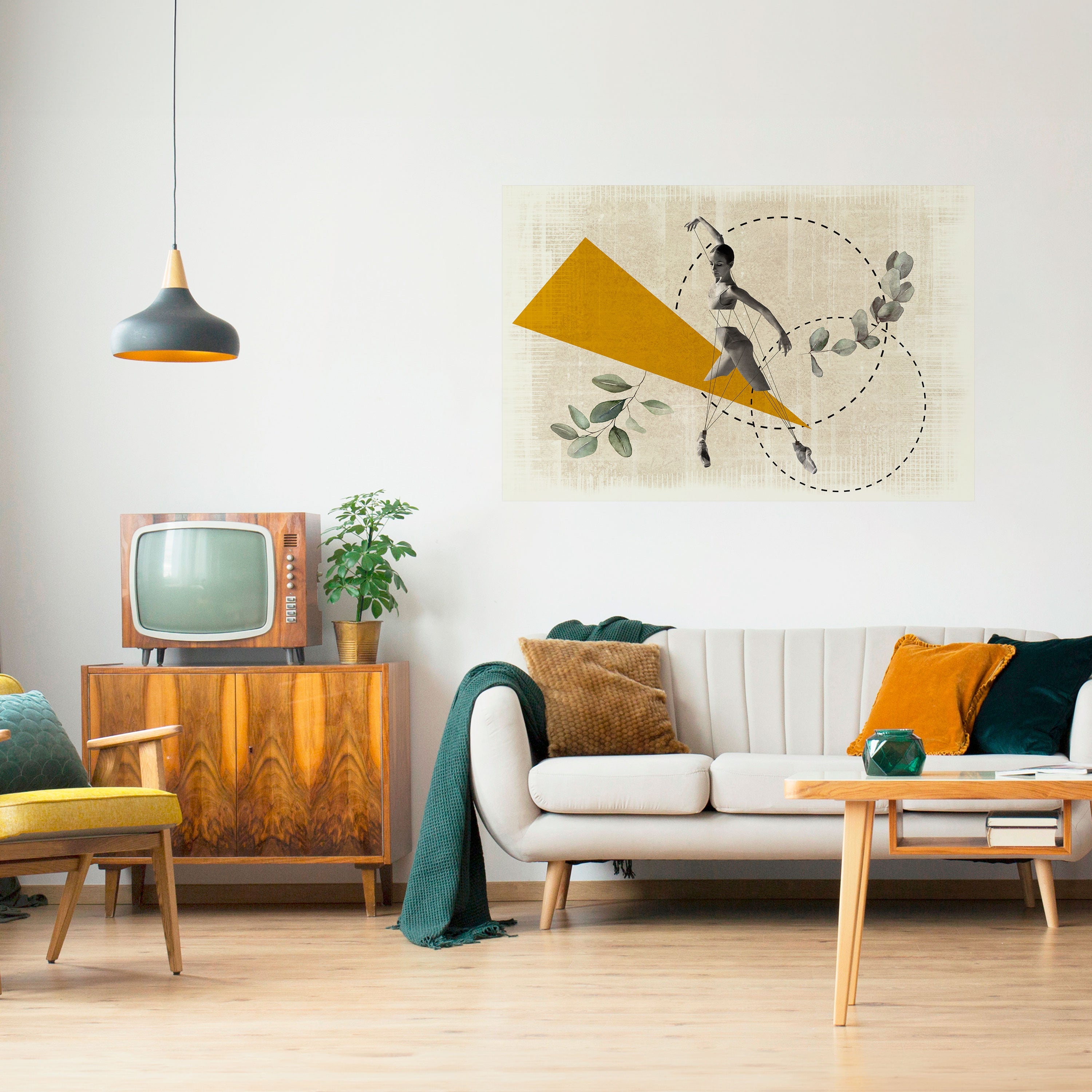 TRIANGLE MOVEMENT horisontell affisch med självhäftande motiv