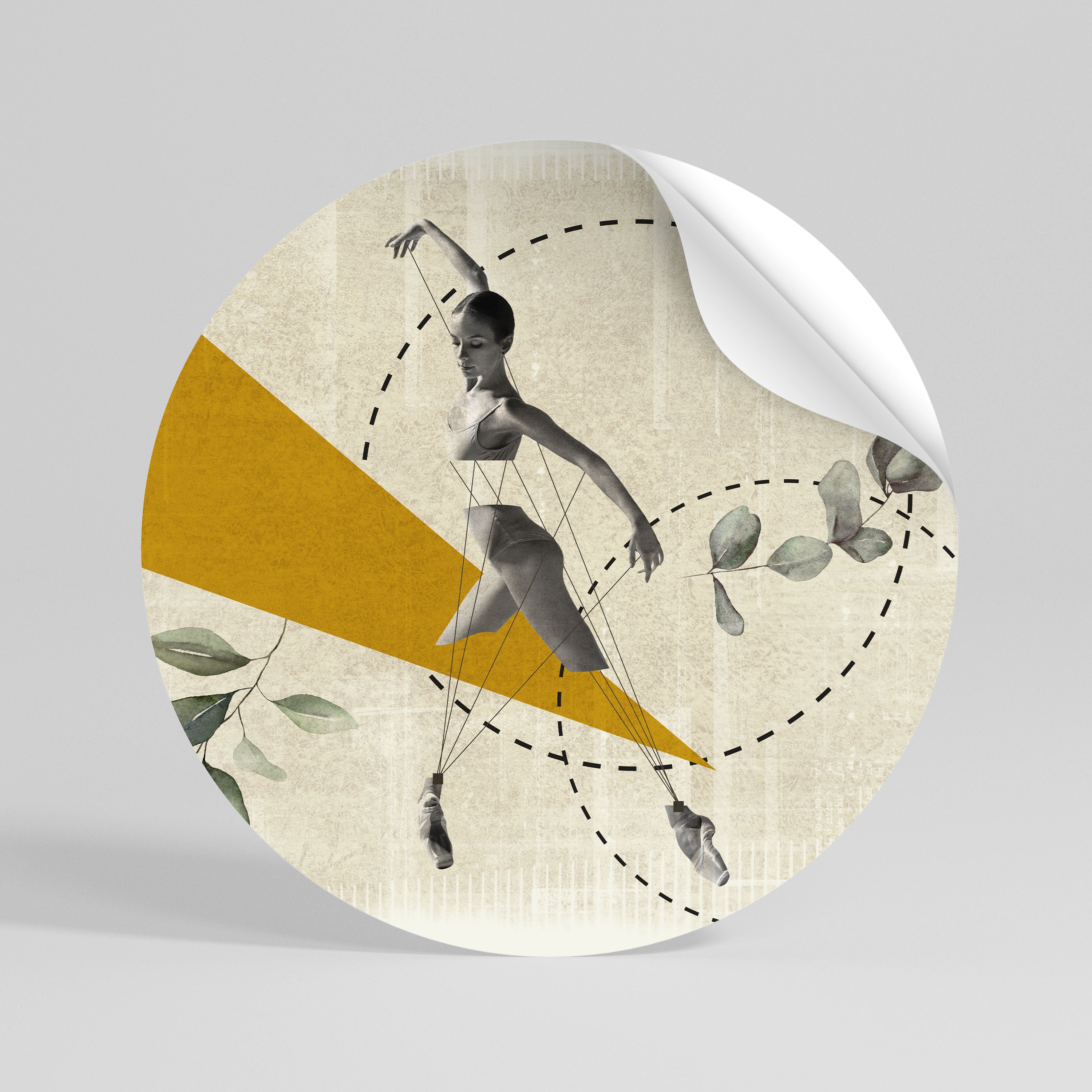 TRIANGLE MOVEMENT Rund väggdekal