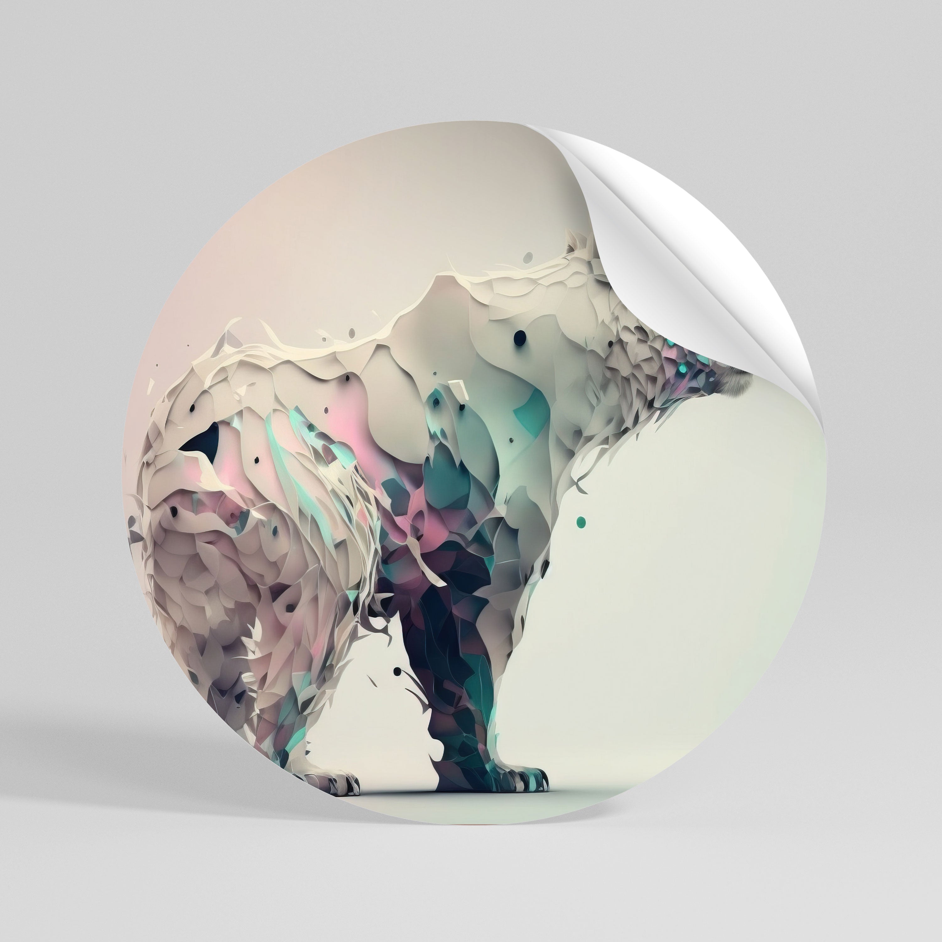 FUTURISTIC BEAR Rund väggdekal