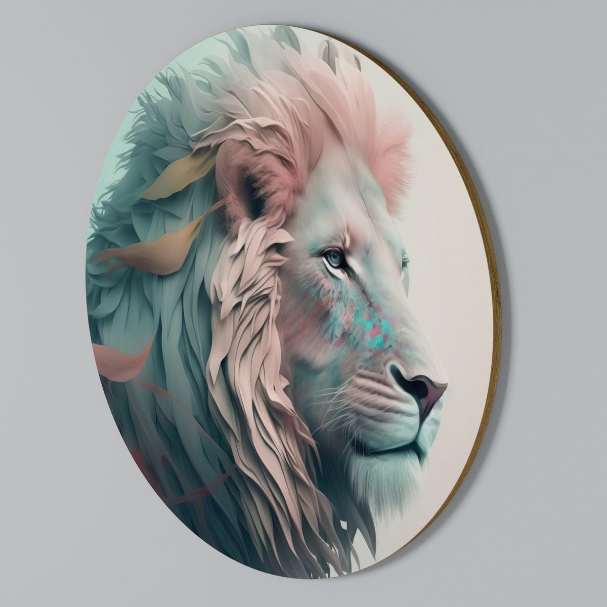 LUMINOUS LION MAJESTY Rund väggdekor
