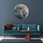 LUMINOUS LION MAJESTY Round Wall Art