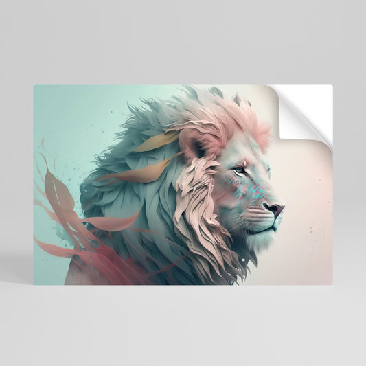 LUMINOUS LION MAJESTY Självhäftande Horisontell Poster
