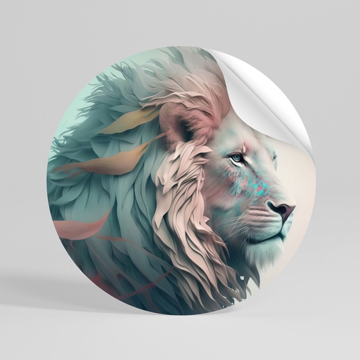 LUMINOUS LION MAJESTY Rund väggdekal