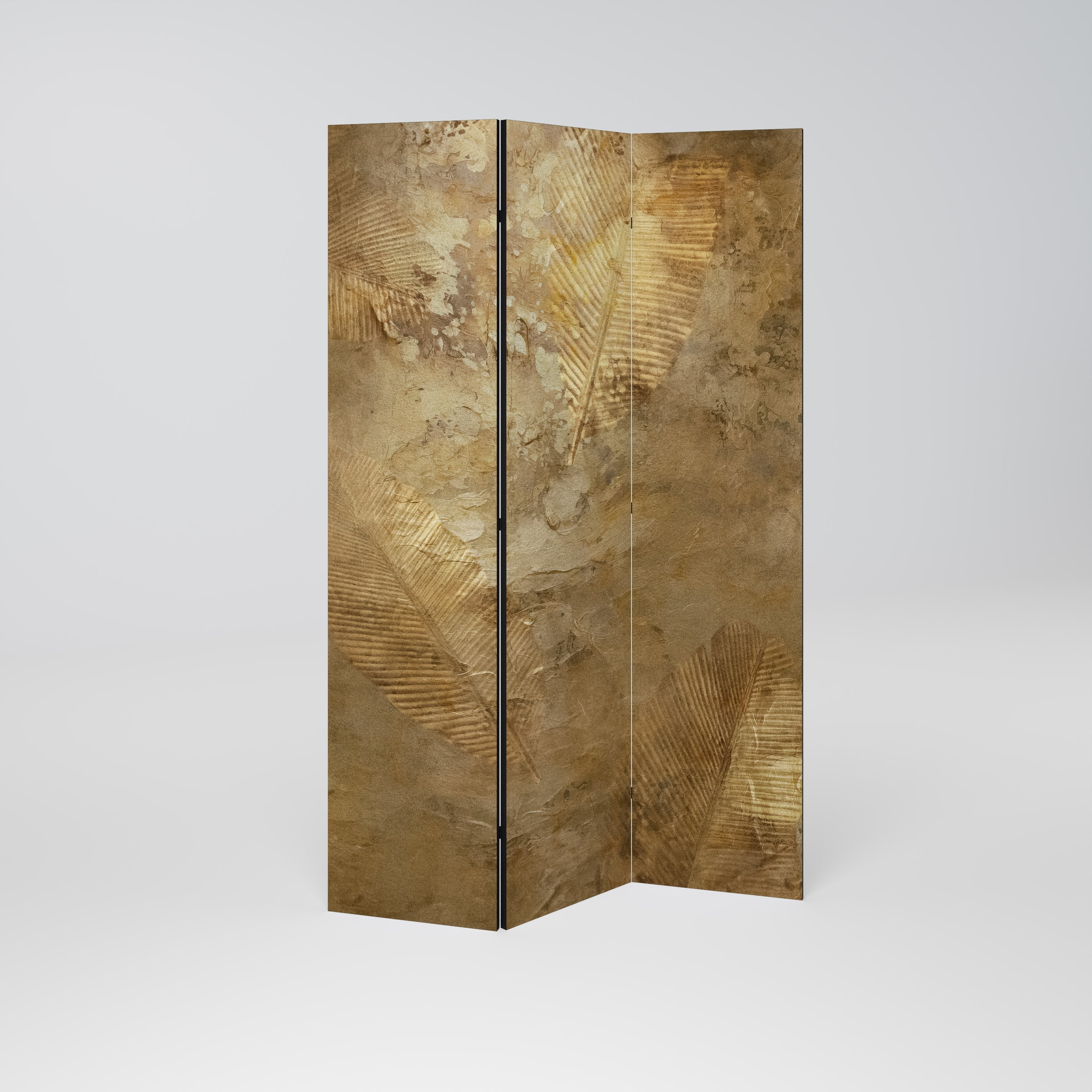 Dekorativ rumsavdelare med 3 paneler i GILDED LEAF CASCADE