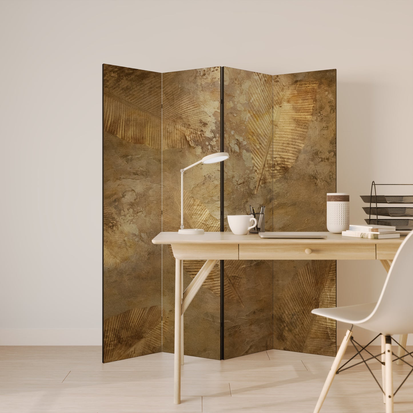 GILDED LEAF CASCADE Rumsavdelare 4 paneler