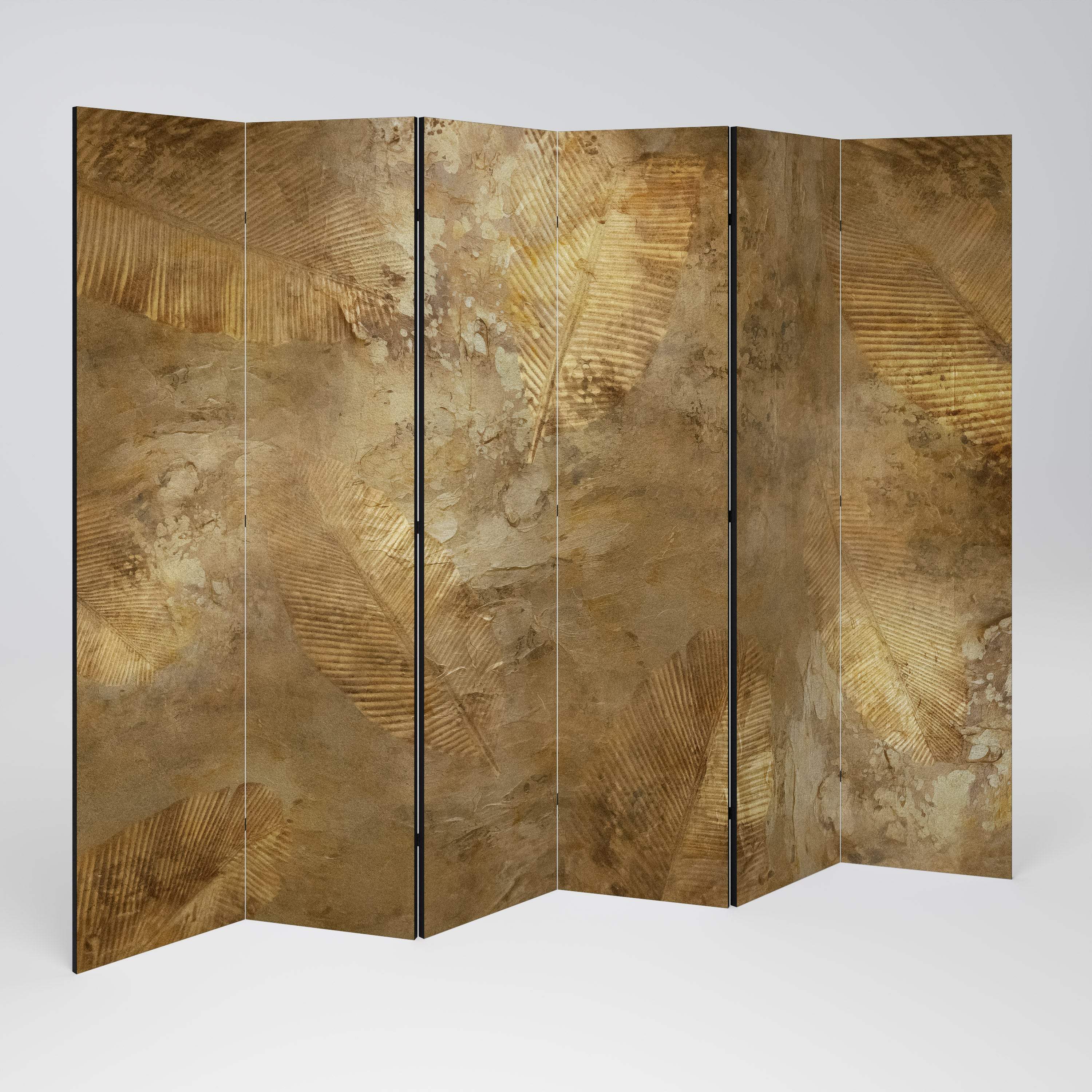 Dekorativ rumsavdelare med 6 paneler i GILDED LEAF CASCADE
