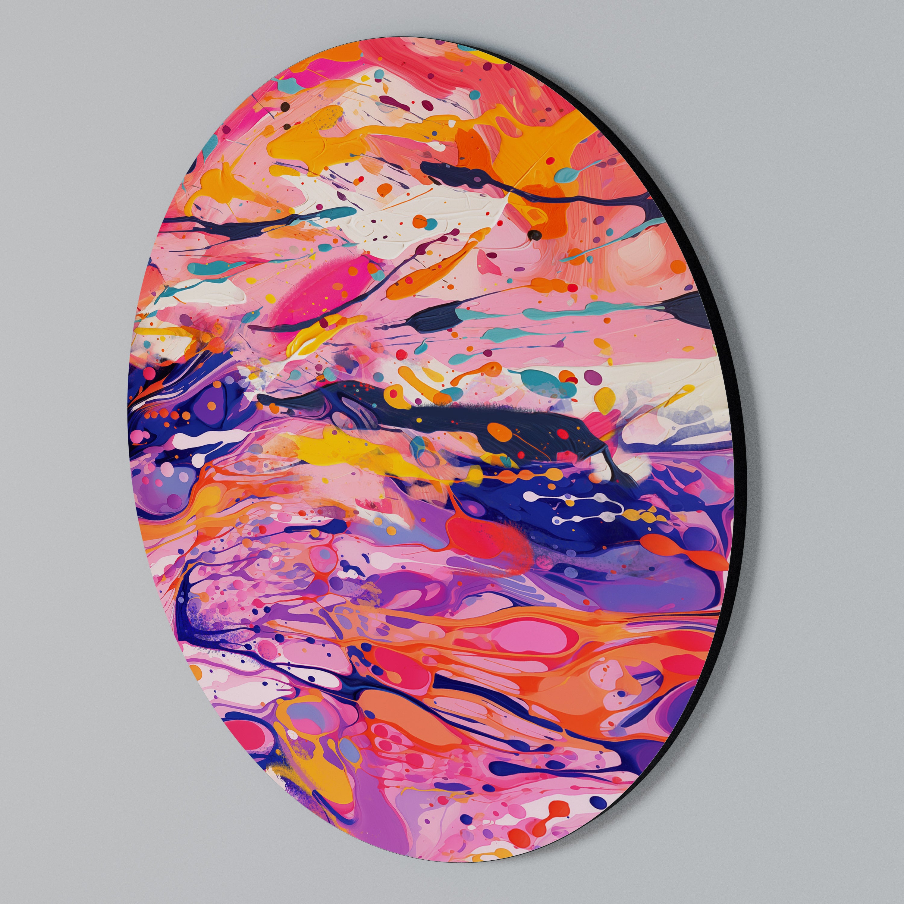 UTTRYCKSRIKA EKONER Rund väggkonst