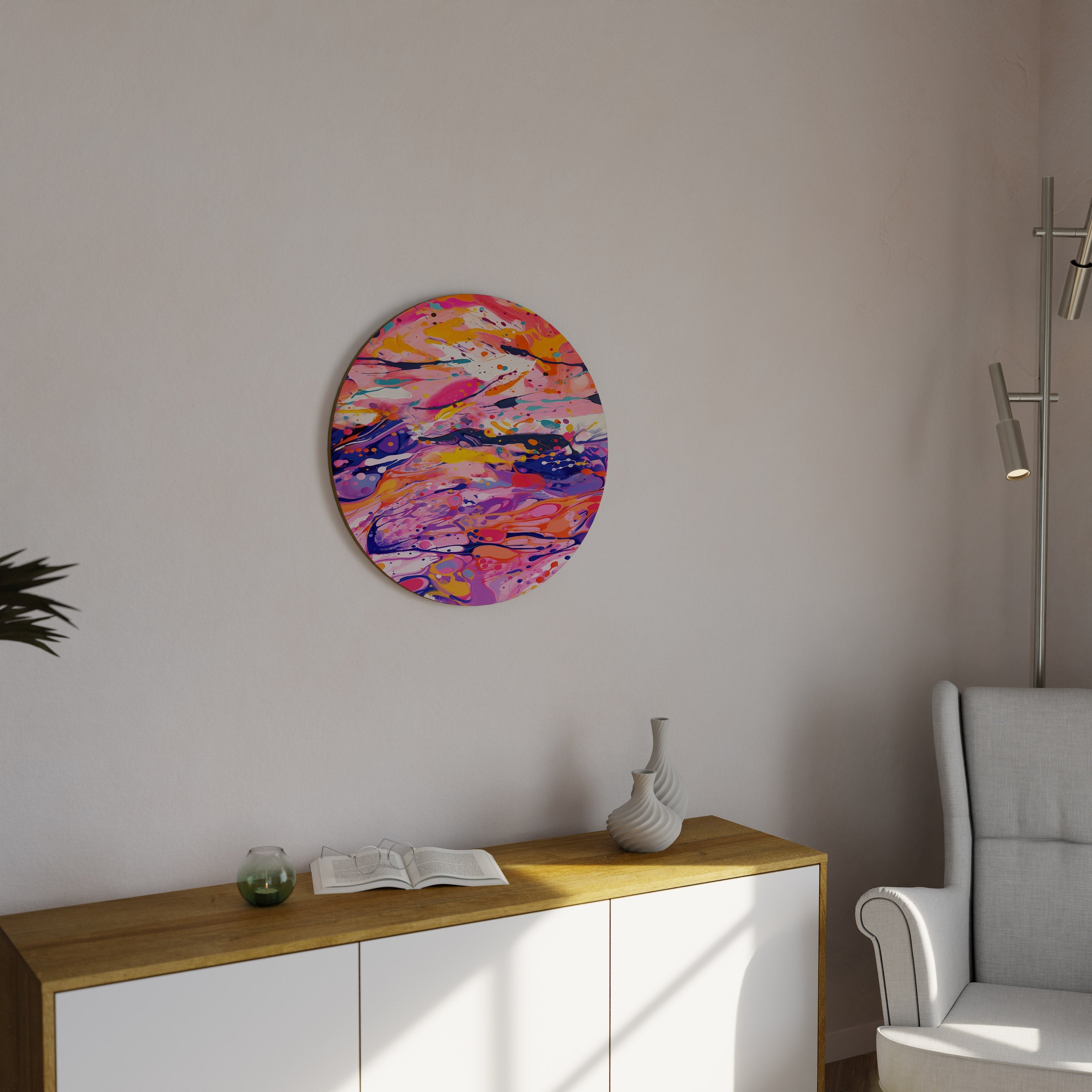 EXPRESSIVE ECHOES Round Wall Art