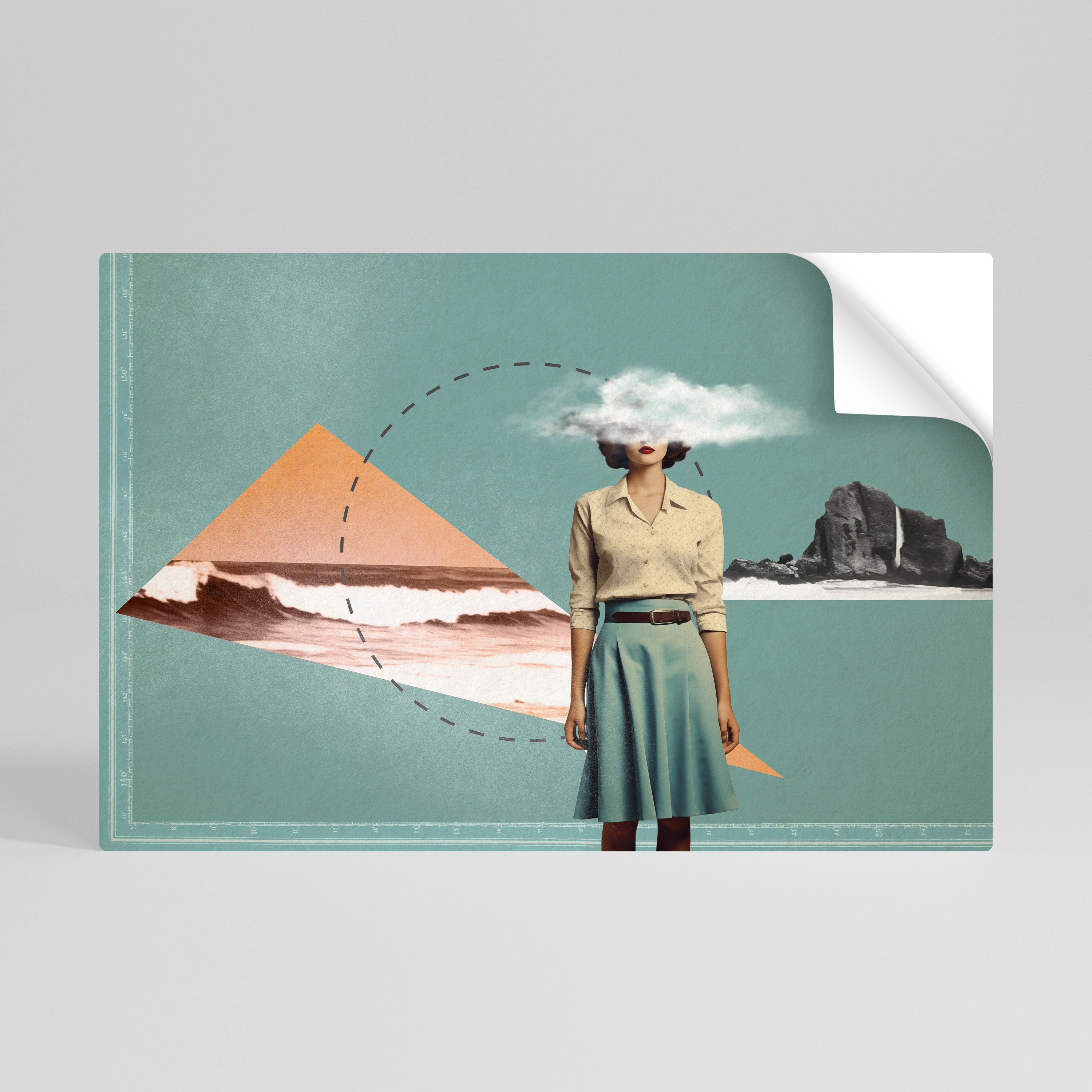 RETRO RESONANCE Horisontell affisch med självhäftande motiv