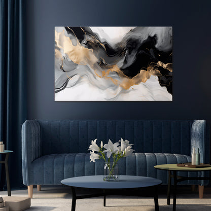 BLACK AND WHITE CONFLUENCE Horizontal Canvas Print
