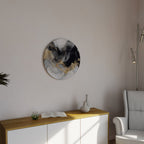 BLACK AND WHITE CONFLUENCE Round Wall Art