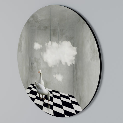 CHESS CLOUD SWAN Rund väggdekor