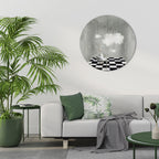 CHESS CLOUD SWAN Round Wall Art