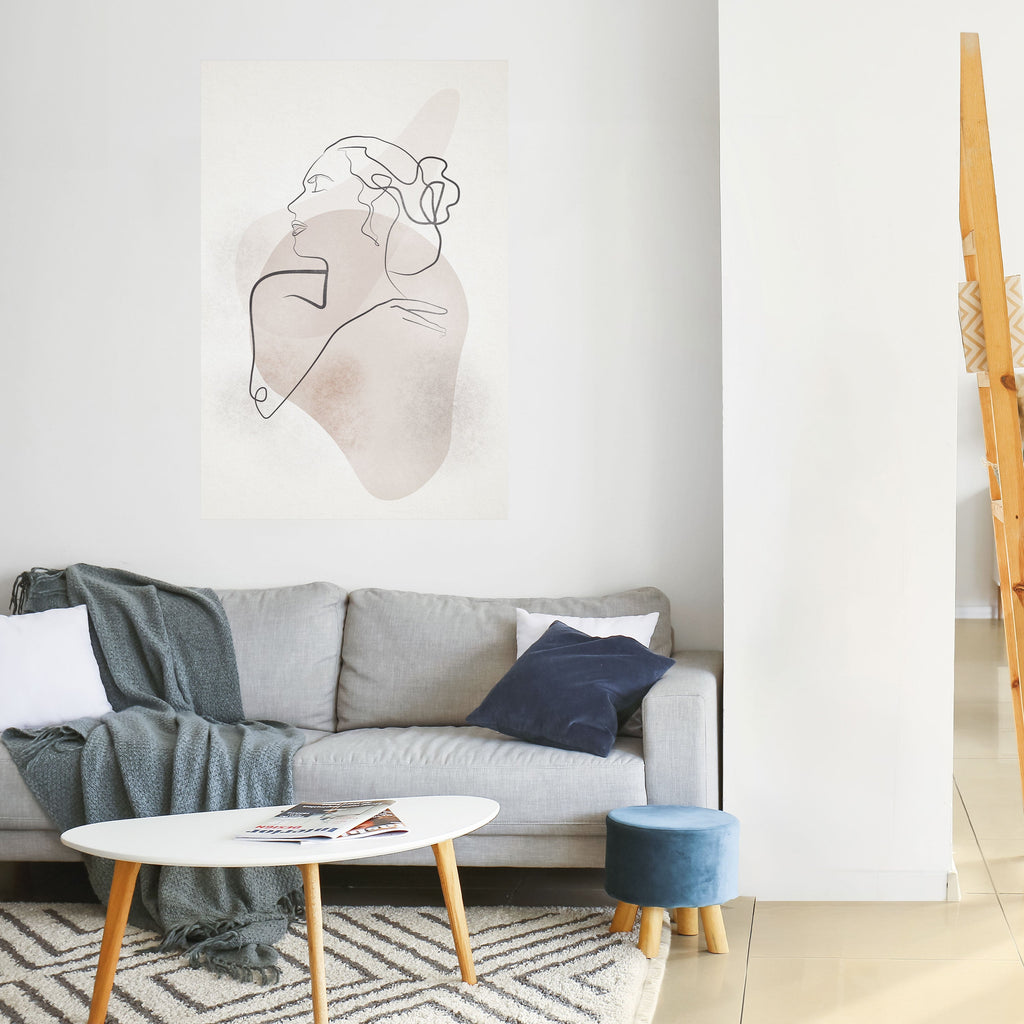 GRACEFULL LINES Vertikal poster med självhäftande tryck