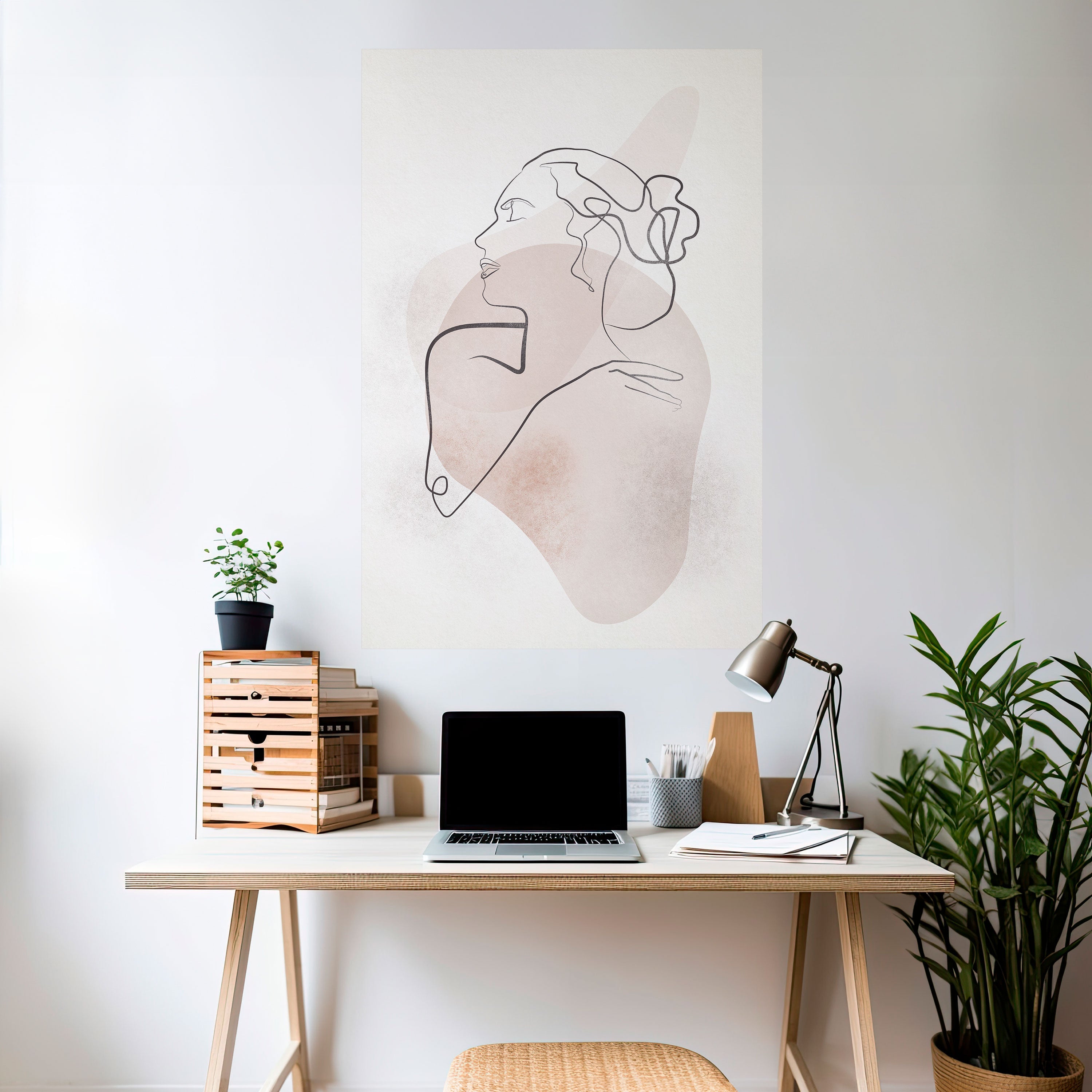 GRACEFULL LINES Vertikal poster med självhäftande tryck