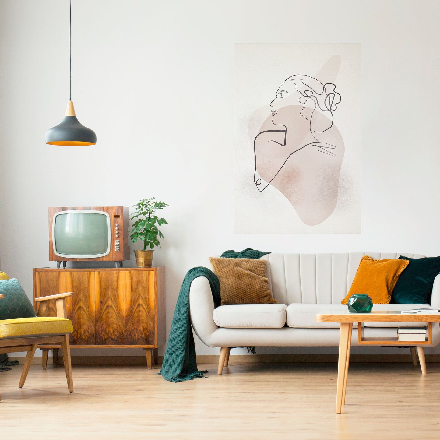 GRACEFULL LINES Vertikal poster med självhäftande tryck