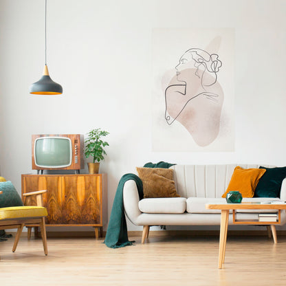 GRACEFULL LINES Vertikal poster med självhäftande tryck